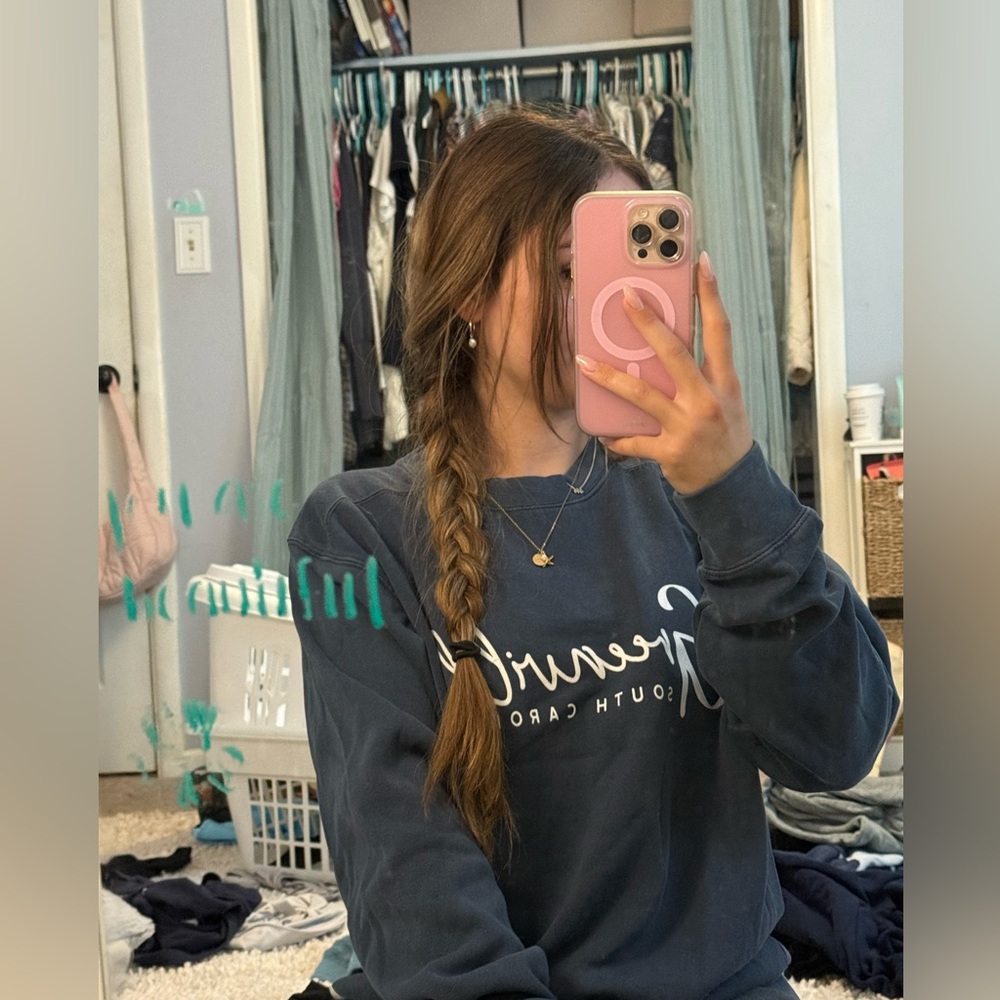 Navy crew neck